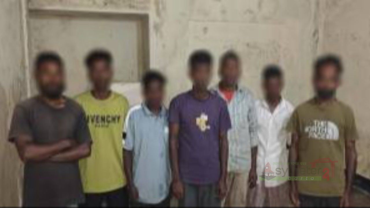 সিলেটে চা বাগান থেকে ৭ জুয়াড়ি আটক 